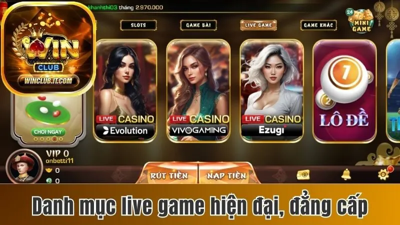 Winclub – Nhà cái cá cược chuyên nghiệp, đổi thưởng siêu tốc 2025 165 Danh mục live game hiện đại, đẳng cấp
